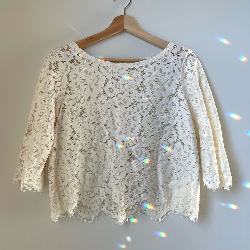 ✨ HP ✨Club Monaco Leatrice Lace Blouse - Picture 2 of 11